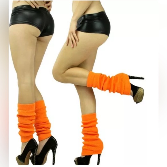 LEG WARMERS Knitted Women's Costume Neon Fluro
Dance Party Knit Sexy 80's Yoga - Picture 2 of 11